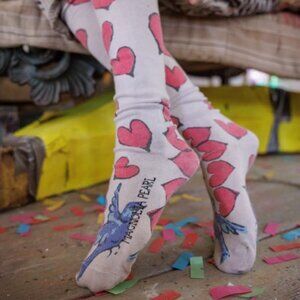 Magnolia Pearl Red Heart Dove OTK Socks